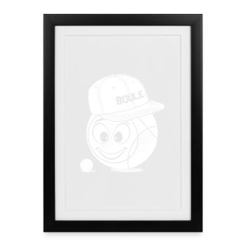 Boule Ball Cap Pétanque Pig Boules Boules Balls - Affiche encadrée (27 × 37 cm) - noir - Devant