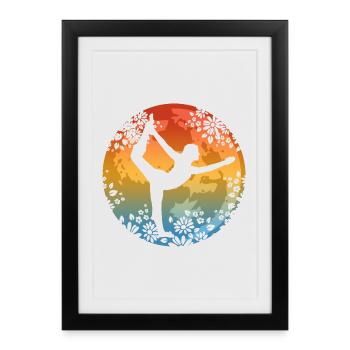 Yoga Pilates - Affiche encadrée (27 × 37 cm) - noir - Devant
