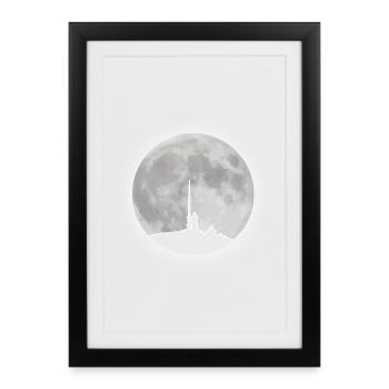 Résine de pleine lune en morceaux - Affiche encadrée (27 × 37 cm) - noir - Devant