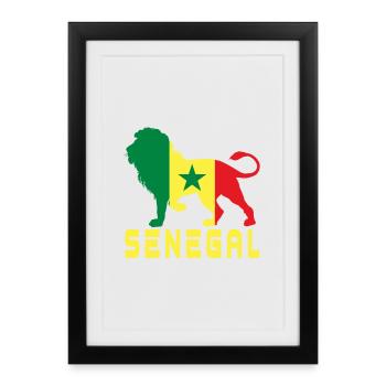 Lion du Sénégal - Affiche encadrée (27 × 37 cm) - noir - Devant