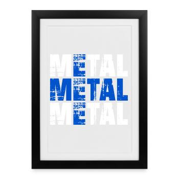MÉTAL FINLANDAIS Finlande Drapeau finlandais - Affiche encadrée (27 × 37 cm) - noir - Devant