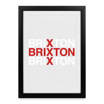 Drapeau Union Jack de BRIXTON - Angleterre - Affiche encadrée (27 × 37 cm) - noir - Devant