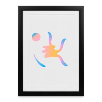 Setting sun on Chinese symbol - Framed poster (27 × 37 cm) - black - Front