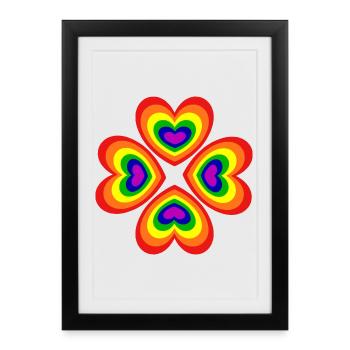 70s Flower Pattern - Framed poster (27 × 37 cm) - black - Front