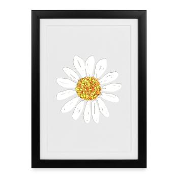Daisy flower - Framed poster (27 × 37 cm) - black - Front