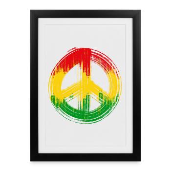 Love peace unity jamaica reggae reggae music - Framed poster (27 × 37 cm) - black - Front