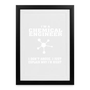 Bestseller Chemical Engineer Tshirt, Funny Quote - Framed poster (27 × 37 cm) - black - Front