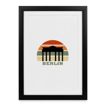 Berlin City Skyline Germany Landmark - Framed poster (27 × 37 cm) - black - Front