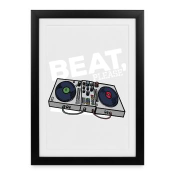 Beatbox Turntable MC DJ Deejay Scratchen Hip Hop - Framed poster (27 × 37 cm) - black - Front