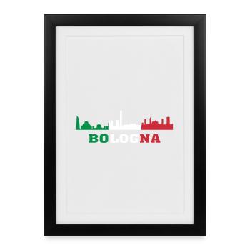 Bologna City Skyline Italy Landmark Bologna Italia - Framed poster (27 × 37 cm) - black - Front