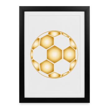 modèle de football doré - Affiche encadrée (27 × 37 cm) - noir - Devant