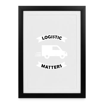 Logistics and transportation - Framed poster (27 × 37 cm) - black - Front