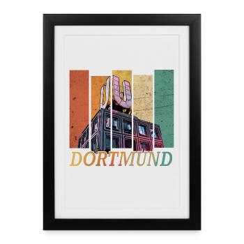 Dortmund - Affiche encadrée (27 × 37 cm) - noir - Devant