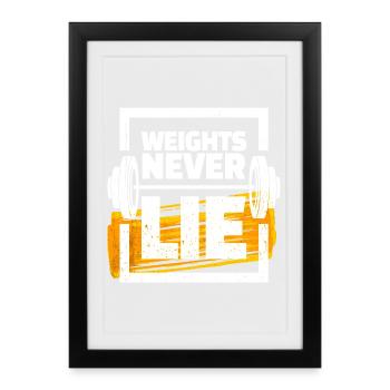 Weights dumbbell training gym bodybuilding - Framed poster (27 × 37 cm) - black - Front