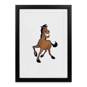 cheval - Affiche encadrée (27 × 37 cm) - noir - Devant