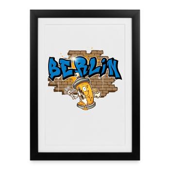 Berlin graffiti - Framed poster (27 × 37 cm) - black - Front