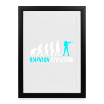 Conception / idée cadeau Evolution biathlon - Affiche encadrée (27 × 37 cm) - noir - Devant