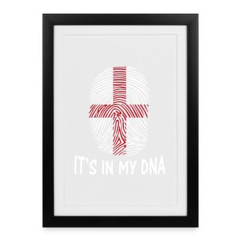 drapeau de l'ADN de Gênes t-shirt design drapeau de Gênes - Affiche encadrée (27 × 37 cm) - noir - Devant