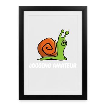 Snail's Pace Runner Race Jogging Funny Sport - Framed poster (27 × 37 cm) - black - Front