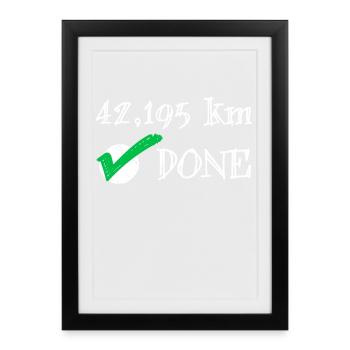 Marathon runner course course endurance jogging gym - Affiche encadrée (27 × 37 cm) - noir - Devant
