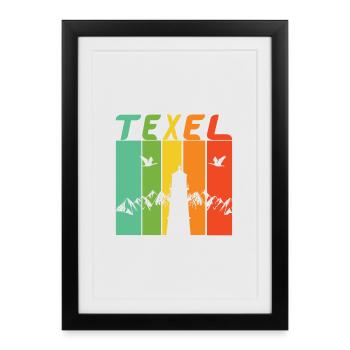 Conception / cadeau de phare de Texel - Affiche encadrée (27 × 37 cm) - noir - Devant