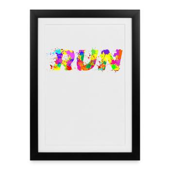 Course course déclaration motivation jogging sport - Affiche encadrée (27 × 37 cm) - noir - Devant