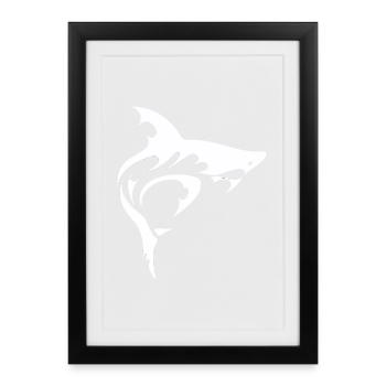 Shark - Framed poster (27 × 37 cm) - black - Front