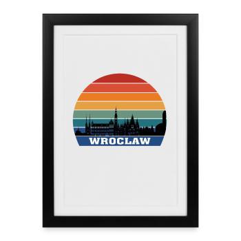Wroclaw Poland Skyline Silhouette Souvenir Flag - Framed poster (27 × 37 cm) - black - Front