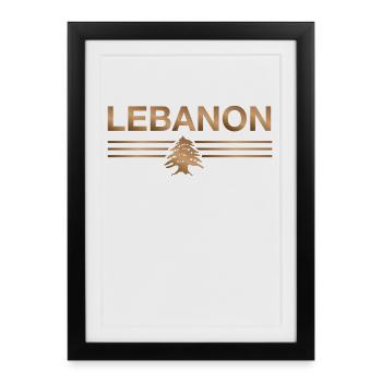 Liban Beyrouth Libanais Libanais Libanais LBN - Affiche encadrée (27 × 37 cm) - noir - Devant