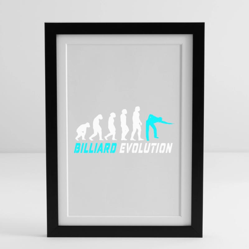 Conception d'évolution de billard / idée cadeau Affiche encadrée (27 × 37 cm)