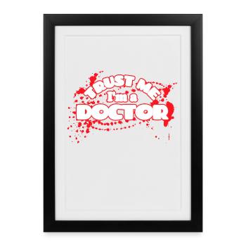 Médecin médecin assistant médecin spécialiste docteur drôle - Affiche encadrée (27 × 37 cm) - noir - Devant