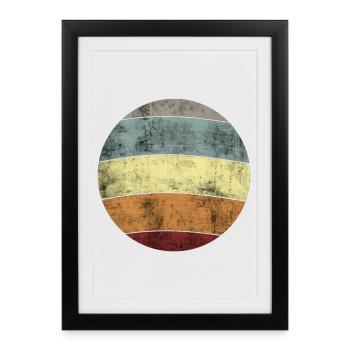 Conception abstraite de ruban vintage - Affiche encadrée (27 × 37 cm) - noir - Devant