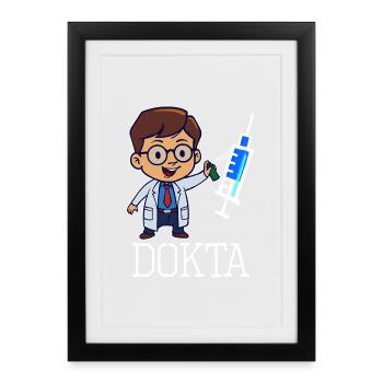 Doctor doctor funny specialist assistant doctor profession - Framed poster (27 × 37 cm) - black - Front