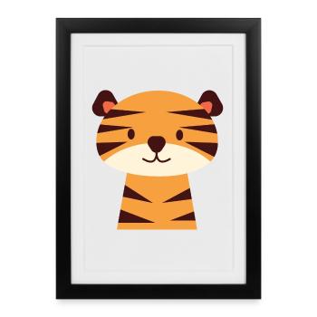 Petit tigre - Affiche encadrée (27 × 37 cm) - noir - Devant