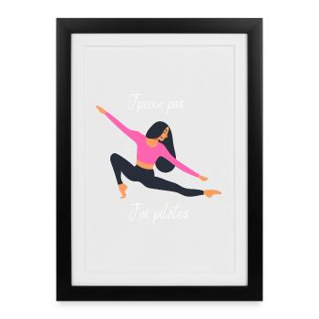 J'peux pas j'ai pilâtes - Affiche encadrée (27 × 37 cm) - noir - Devant