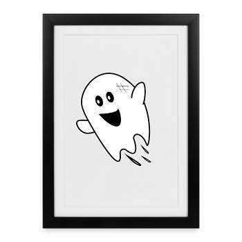Ghost ghost halloween - Framed poster (27 × 37 cm) - black - Front
