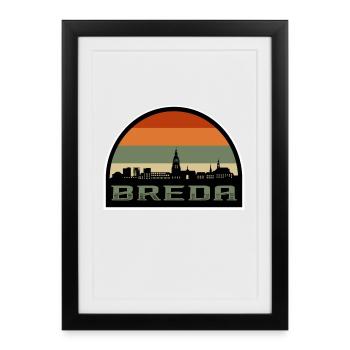 Breda Netherlands Skyline Silhouette Dutch Flag - Framed poster (27 × 37 cm) - black - Front