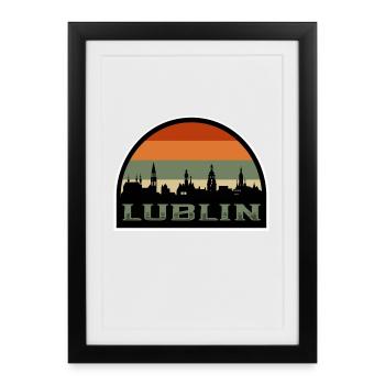 Lublin Poland Skyline Travel Souvenir Polish Flag - Framed poster (27 × 37 cm) - black - Front