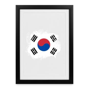 Drapeau de la Corée du Sud - Affiche encadrée (27 × 37 cm) - noir - Devant