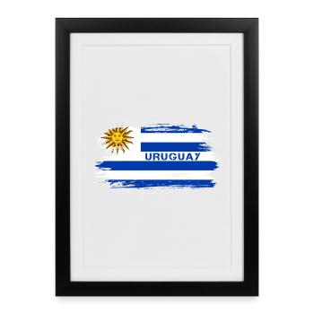 Uruguay flag design / gift idea - Framed poster (27 × 37 cm) - black - Front