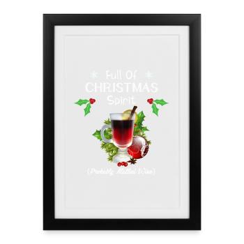 Vin chaud Drôle Noël Noël Noël Cadeau - Affiche encadrée (27 × 37 cm) - noir - Devant