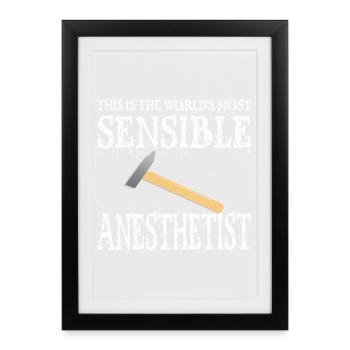 Anesthésiste anesthésiste anesthésie narcotique marteau cadeau - Affiche encadrée (27 × 37 cm) - noir - Devant