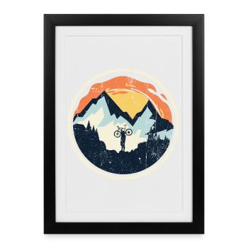 Mountain bike adventure - Framed poster (27 × 37 cm) - black - Front