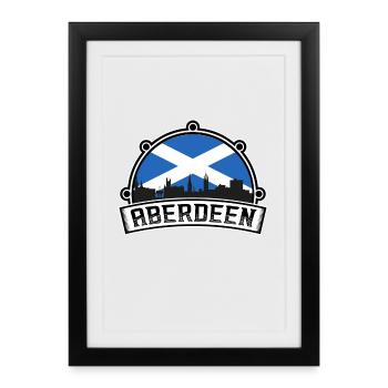Aberdeen Scotland Skyline Travel Souvenir Scottish - Framed poster (27 × 37 cm) - black - Front