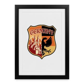 Germany Travel Souvenir Sticker German Flag Badge - Framed poster (27 × 37 cm) - black - Front