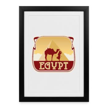Egypt Travel Souvenir Sticker Egyptian Flag Badge - Framed poster (27 × 37 cm) - black - Front