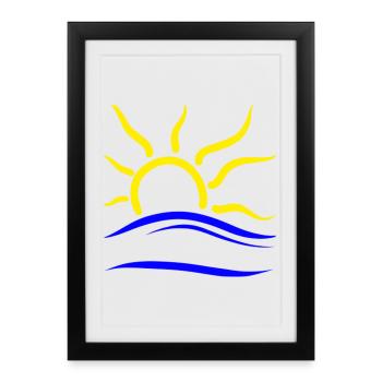 Symbole du naturisme - Affiche encadrée (27 × 37 cm) - noir - Devant