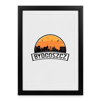 Bydgoszcz Pologne Skyline Voyage Souvenir Polonais Fl - Affiche encadrée (27 × 37 cm) - noir - Devant