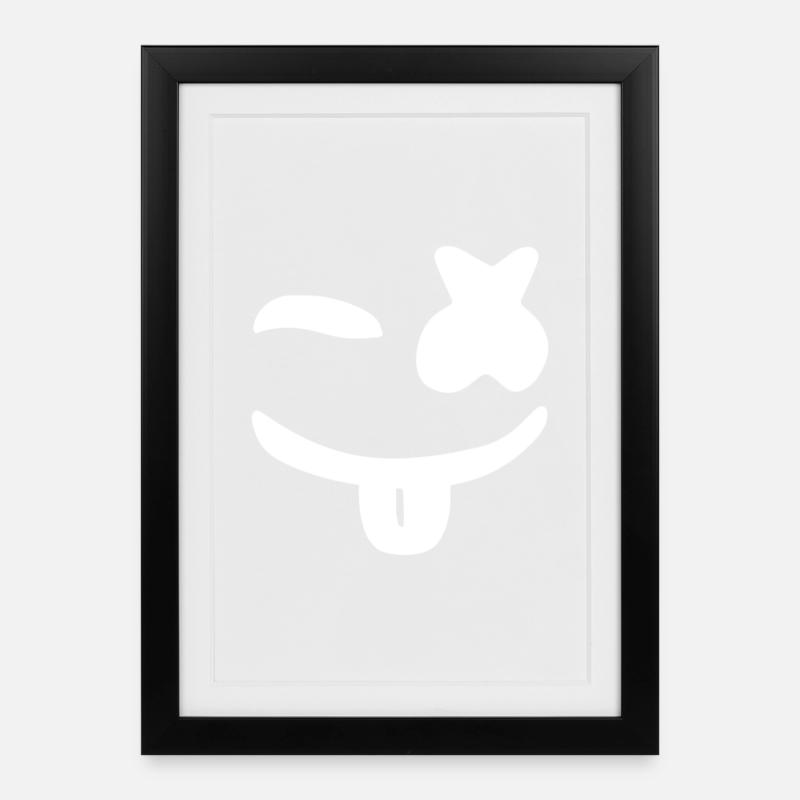 Marshmello - Gerahmtes Poster (27 × 37 cm) - Schwarz