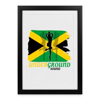 Underground Jamaica Flag Sprint - Framed poster (27 × 37 cm) - black - Front